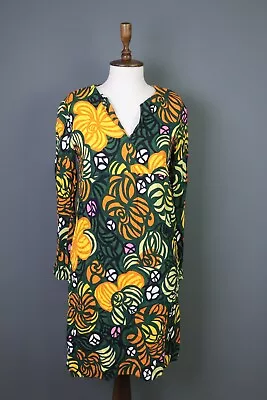 Marimekko Karla Torstai Floral Long Sleeve Blouse A-Line Dress Size 38 • $42.24