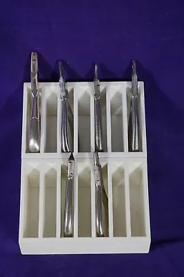 Lot Of 6 Vintage Stainless Dental Tools Instruments W/ Holder • $12.98
