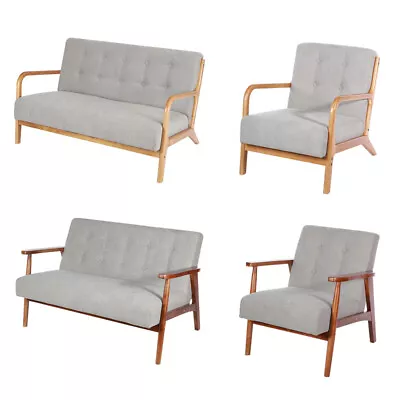 Mid Century Loveseat Sofa Wood Legs Couch Armchair Living Room Settee Kids Adult • £39.95