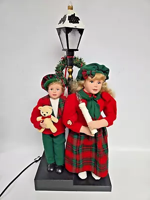 Animated Christmas Victorian Girl Boy Motion Figurines Lamp Post • $29.99