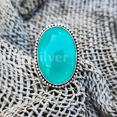 Aqua Chalcedony Gemstone 925 Sterling Silver Ring Mother's Day Jewelry MP-861 • $13.62