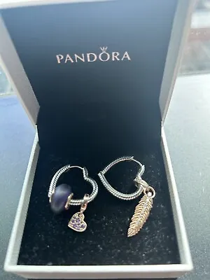 $60 • Buy Pandora Moments Heart Charm Earrings 