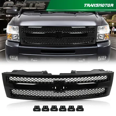 Grille Fit For 2007-2013 Chevrolet Silverado 1500 Black Shell W/ Black Insert • $86.99