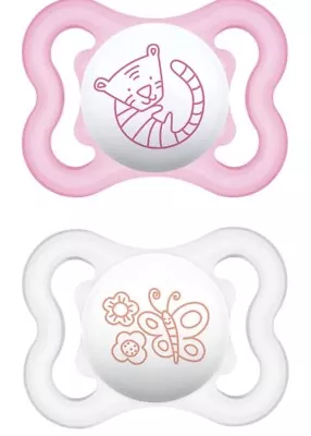 Mam Air 0-6m Girls 2 Pack Orthodontic Pacifier Sterilizer Carrying Case New • $8.30