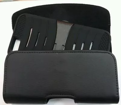 FOR XL LARGE PHONES BLACK Leather PU Pouch Holder Belt Clip Loop Holster Case • $8.49