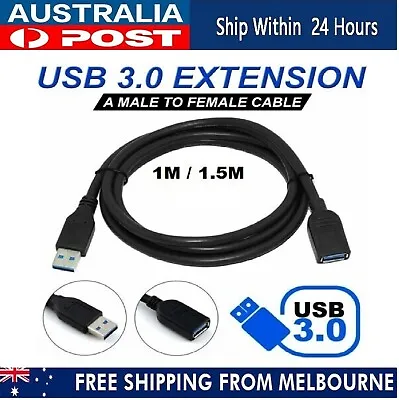 $7.85 • Buy Male To Female 1M/1.5M USB 3.0 Extension Extender Cable Cord M/F Standard Type A