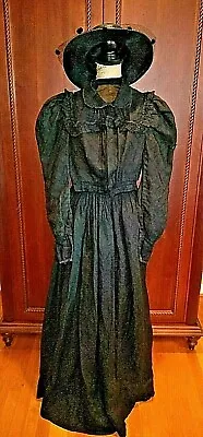 RARE ANTIQUE Victorian Mourning Prairie Skirt Top Jacket COMPLTE OUTFIT Theatre • $410