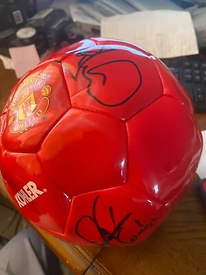 Manchester United Mufc Signed Soccer Ball Football Size 5 Diego Forlan+andy Cole • $149.99