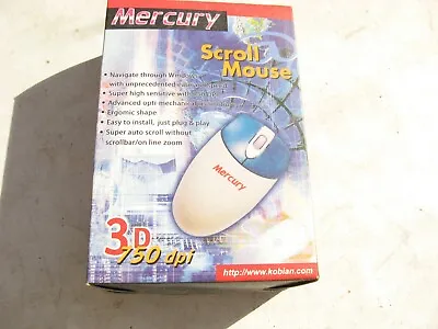 Mercury Ps/2 Non-optical 3d 750dpi Mouse. Boxed And Unused  Ergonomic Shape. • £15