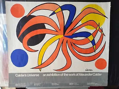 Vintage ALEXANDER CALDER'S UNIVERSE EXPO POSTER C.1976-77 36x30 • $250