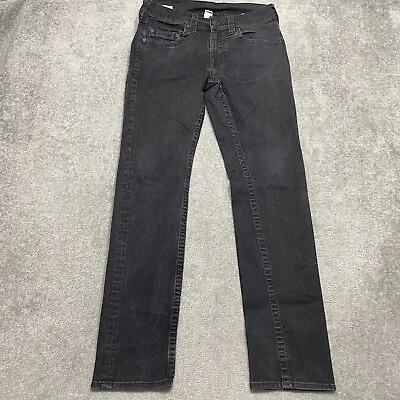 True Religion Jeans Men's 32 Black Geno Relaxed Slim Straight Stretch Denim • $34.95