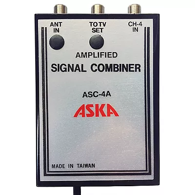 Channel 4 Signal Combiner Amplified 15 DB Video Modulator ASC-4A CH-4 Adj Gain • $16.49