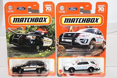 MATCHBOX #24 And #26 2016 Ford Interceptor Utility Sheriff & Police Lot Of 2 • $3.39