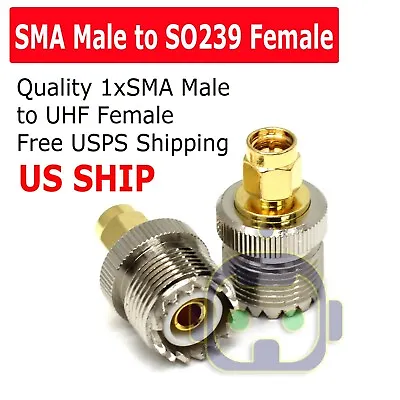 SMA Male Plug To UHF PL259 SO239 Female RF Connector Adapter Cable • $3.99