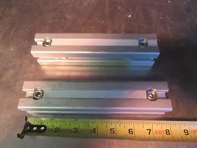 #27 EXTRUDED ALUMINUM T-SLOT 40 Mm X 40 Mm X 7.25  REXROTH 4 SLOT LOT OF 2   • $29.99