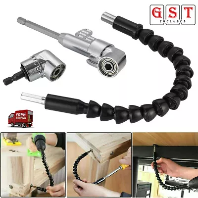 Right Angle Drill And Flexible Shaft Bits Extension Screwdriver Bit Holder • $6.26