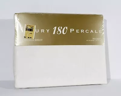 New Vintage Luxury 180 Percale Full Fitted Sheet White Park Avenue • $16.99