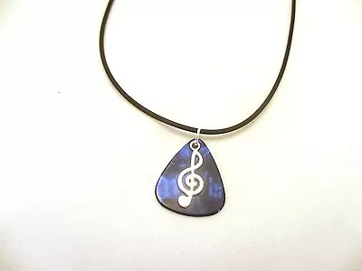 Music Necklace Guitar Pick Necklace - Personalize - Music Note Guitar Treble  • $6.99