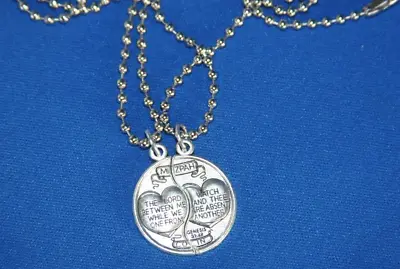 Mizpah Medal Coin Pendant Necklace Set For Two With A 24  & A 30  Ball Chain • $8.99