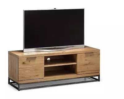 Tv Unit Stand Media Entertainment Cabinet Cupboard Oak & Metal Brooklyn Oak • £669.99