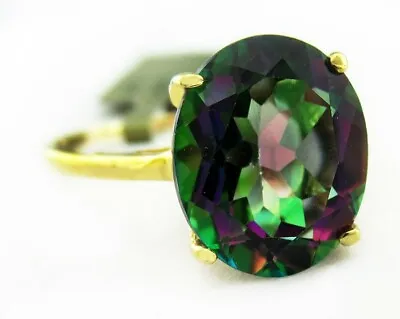 MYSTIC TOPAZ 3.88 Cts RING 10K YELLOW GOLD - MADE IN USA - NEW WITH TAG • $0.99