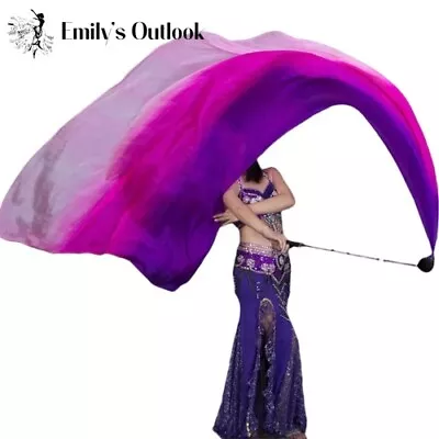 1pcs Belly Dance Silk Veil Poi Thrown Balls  Fire Poi Set 2.7mx1.14m(106x45 ) • $75.21