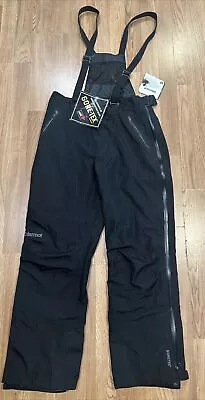 NEW Marmot Men's Spire Shell Pants Winter Pants Bib Black Medium #7051 Gortex • $189