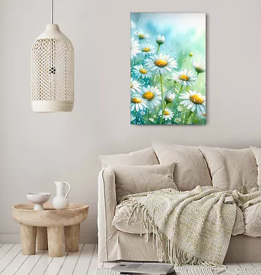 Daisy Flower Canvas Floral Wall Art Flower Print Picture Framed Decor • £18.99