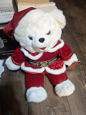 Vintage 2000 Snowflake Teddy Christmas Boy Plush Bear In Red Velvet 21” • $23.94