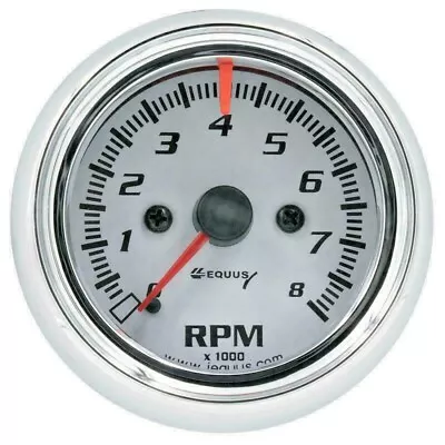 Equus White Tachometer Gauge E5076; 5000 Series 0 To 8000 RPM 2-1/2  Electric • $58.98