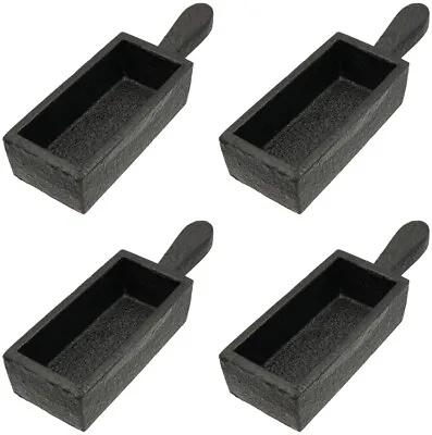 4 10 Oz Cast Iron Bar Ingot Molds W/ Handle Melting Gold Silver Copper Scrap • $36.10