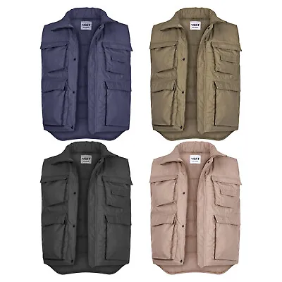 Padded Body Warmer Fishing Hunting Shooting Army Combat Style Multi Pocket Vest • £24.69