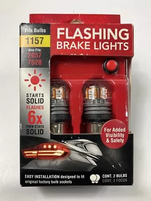 Pilot IL-1157-15RBK Flashing Red LED Brake Light Bulbs For # 1157 2057 7528 • $15.95