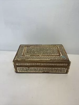 Vintage Wood Jewelry Box Or Trinket Box Intricate Design • $10