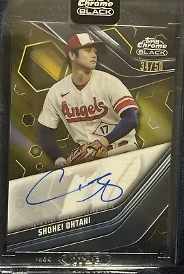 2023 Al Mvp Shohei Ohtani On Card Auto  2023 Topps Chrome Black 34/50 Encased • $1500