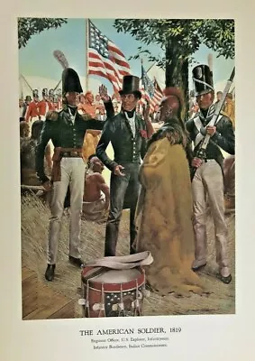 Vintage McBarron Military Art Print The American Soldier 1819 Engineer Officer • $13.50