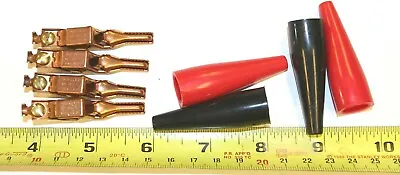 4 X Mueller 85C Copper Crocodile Alligator Clips / Insulators For 1 Price • $14.85