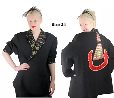 Desperately Seeking 80s Pyramid Style Size 24 Black Glitter Susan Jacket • $181.50