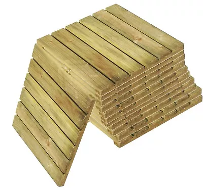 Wooden Decking Floor Tiles Non Slip Hard Wood Garden Patio Slab Deck Surface  • £9.99