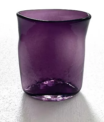 Vtg Modernist Purple Amethyst Crackle Glass Vase / Attrib Blenko West Virginia  • $25