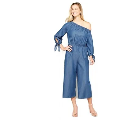$108 • Buy NWT Michael Kors Off-the-Shoulder Cropped Jumpsuit / Small