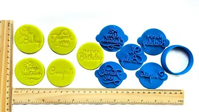 Mini Cookie Cupcake Stamp Happy Birthday Thank You Oh Baby Merry Xmas Congrats • $25.41