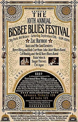 0420 Vintage Music Poster Art - Bisbee Blues Festival • £6.99