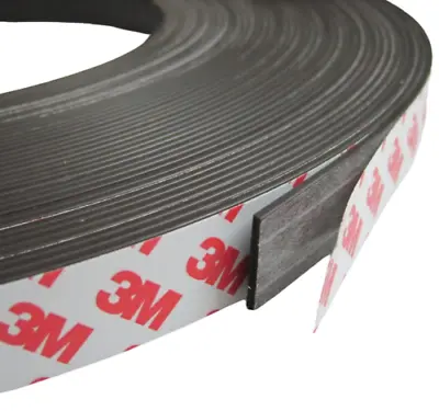 Self Adhesive Magnetic Tape Multipole 3M Backing 12mm X 1m X1.5mm Thick Strips • £4.49