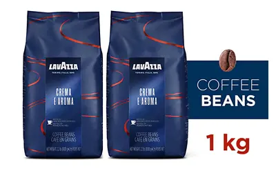 LavAzza Crema Aroma Coffee Beans Super Roast 2 X 1kg / 2.2lb Bags • £23.98