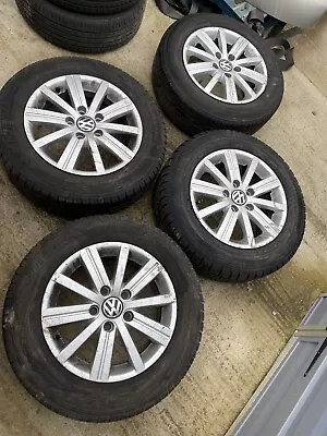VW Golf MK7 2013 - 2017 5 Stud Set Of 4 15  Alloys With FREE Tyres 195/65/15 • $280.02
