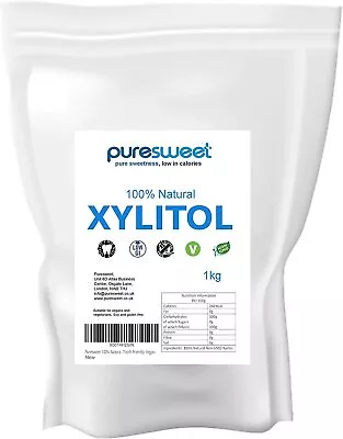 Puresweet® Xylitol 1kg Sugar Alternative Non GMO Tooth Friendly Vegan. • £9.99