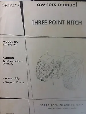 Sears 3-Point Hitch & Disc Harrow Lawn Garden Tractor Owner & Parts (2 Manual S) • $39.95