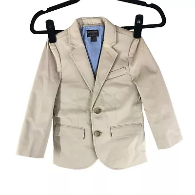 J.Crew Crewcuts Boys Thompson Suit Jacket In Flex Chino Sandy Dune Beige 4-5 • $29.74