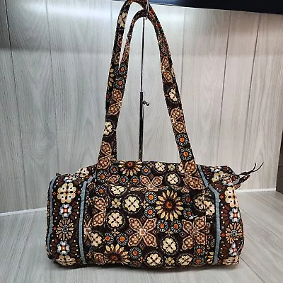 VERA BRADLEY Duffel Bag Canyon LARGE 17  Travel Brown Geometric Medallion Pocket • $32.99